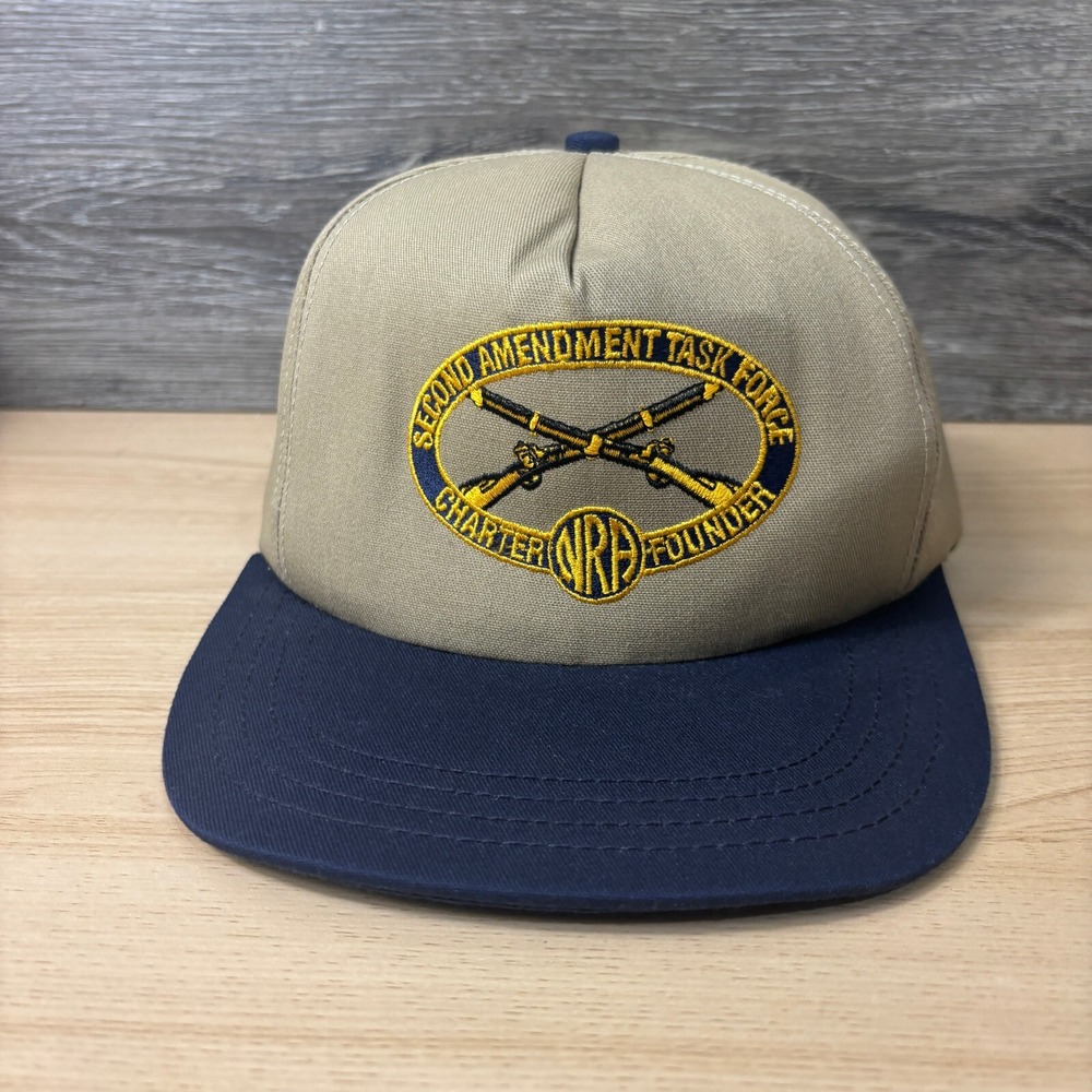 Vintage NRA Hat Cap Snap Back Brown Second Amendment Task‎ Force USA Made
